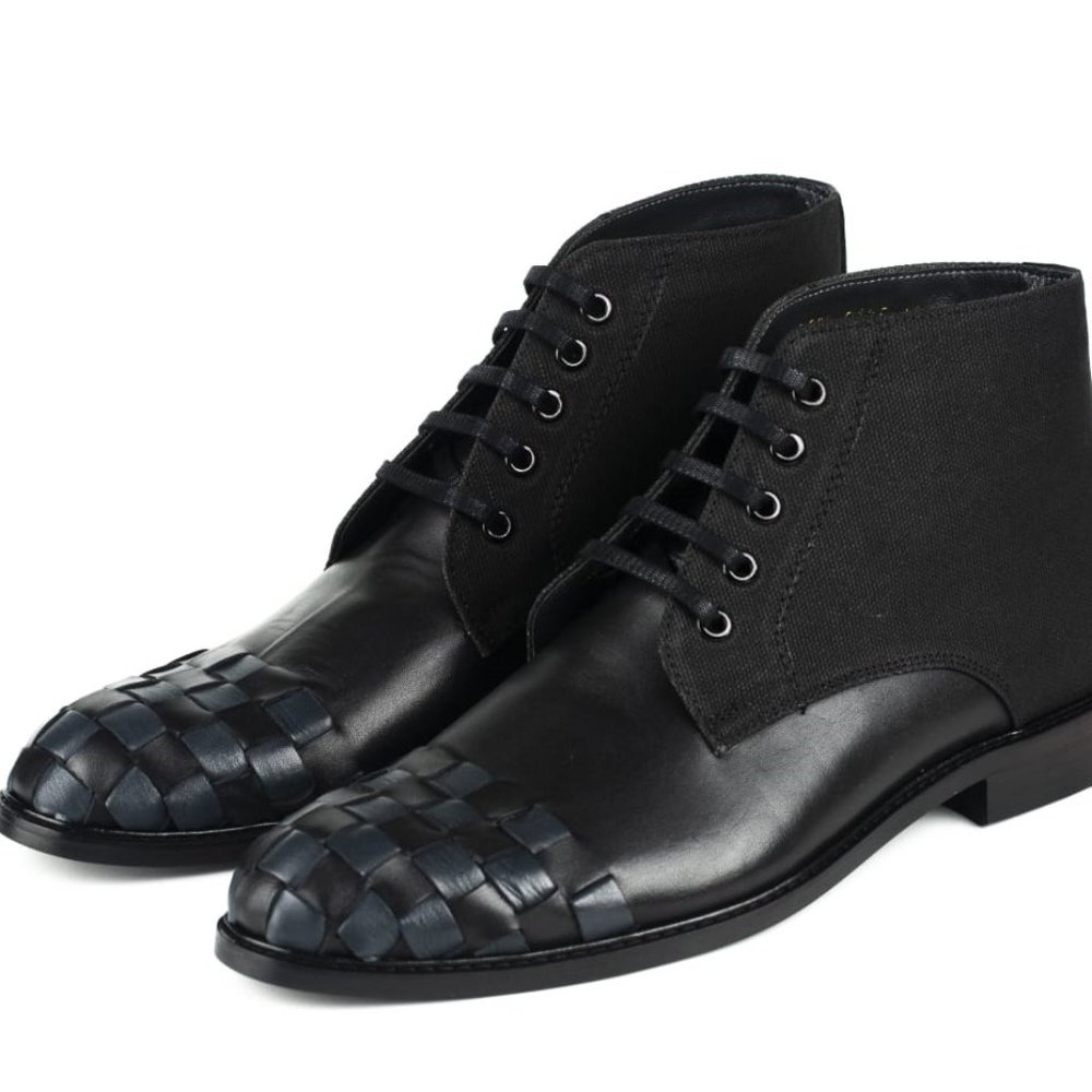 IDOL Mens Black Leather Chelsea Boots